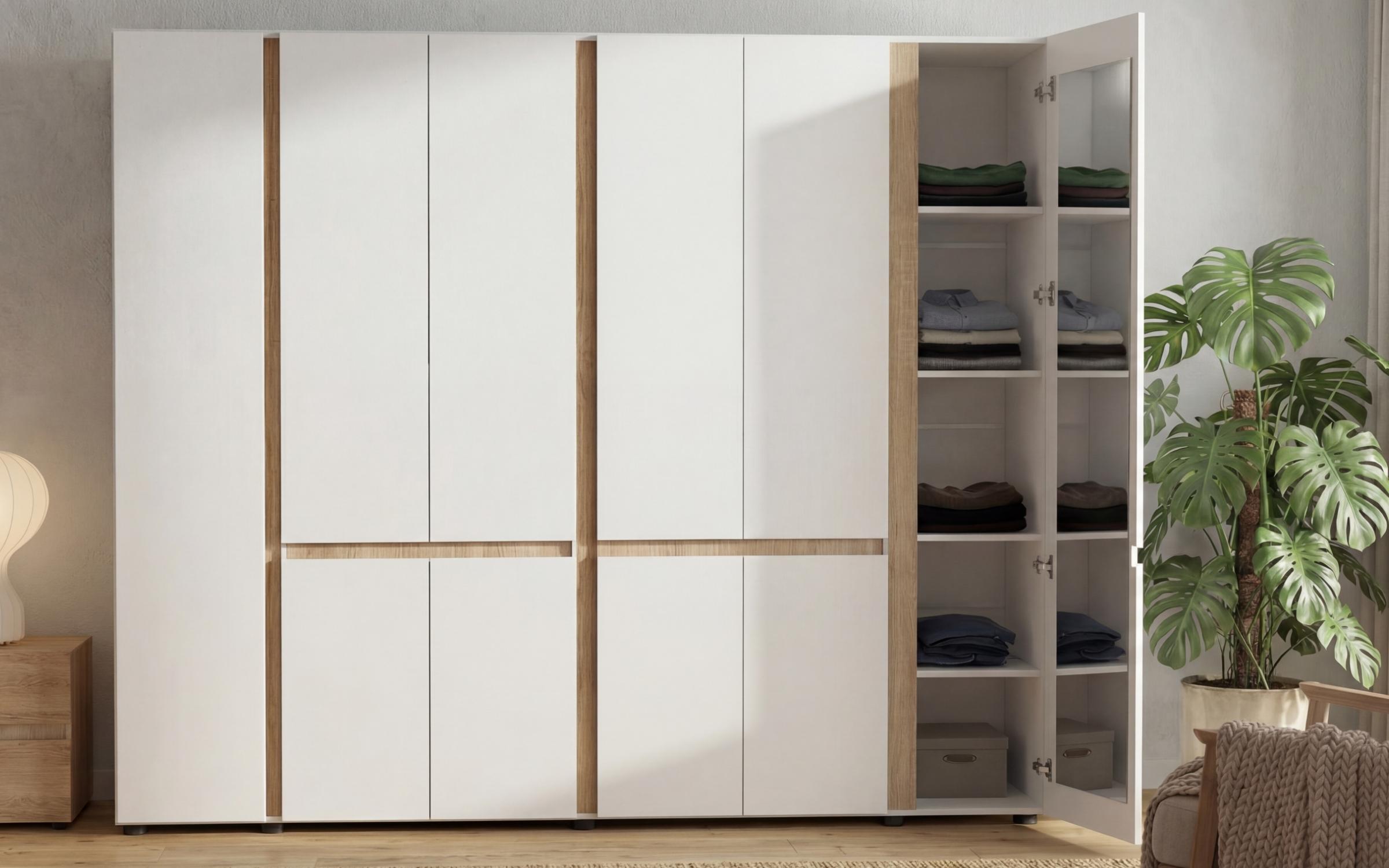 Dulap Omonia XL, alb + stejar sonoma  4
